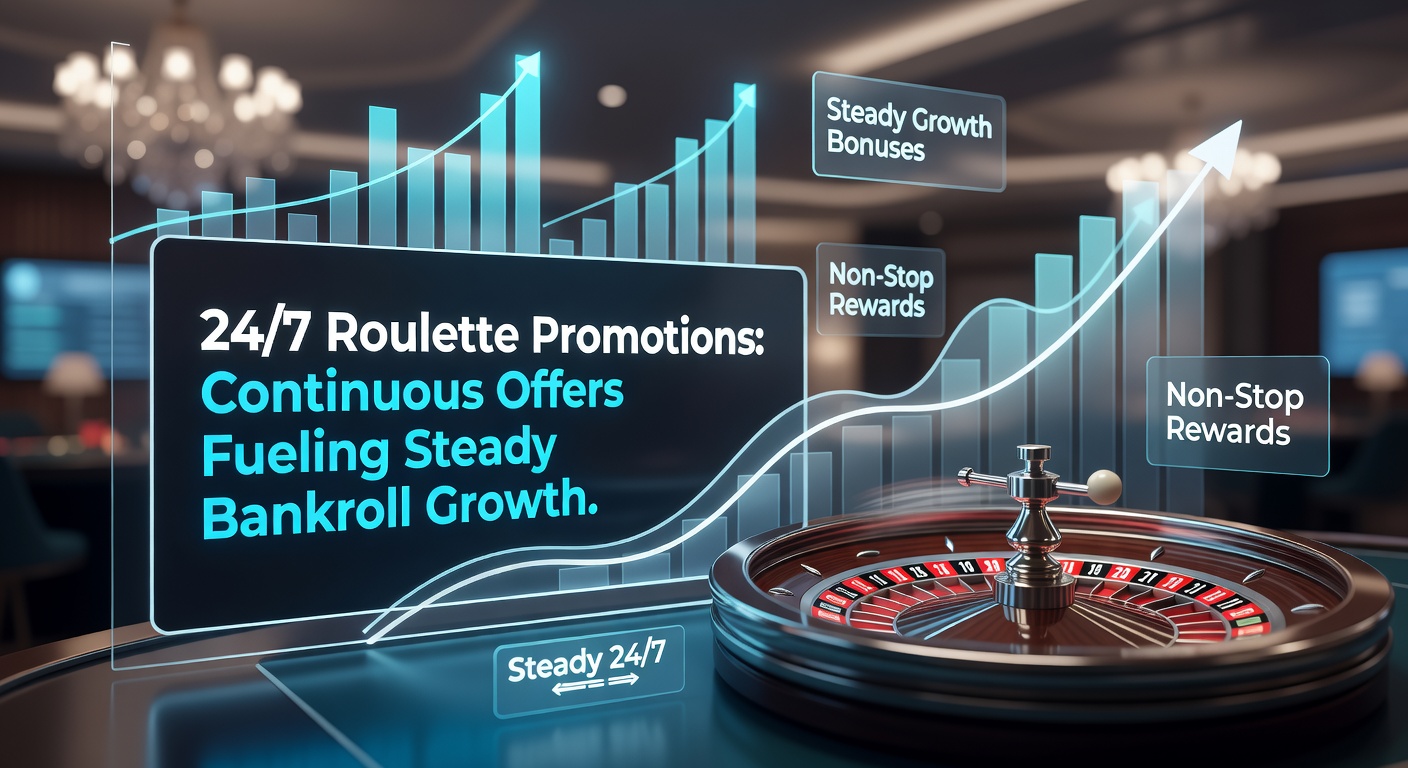 Graph showing upward bankroll trends over time, with lines representing different 24/7 promotion strategies intersecting positively