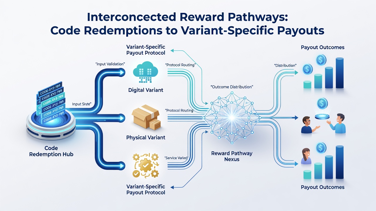 Flowchart illustrating mobile roulette reward redemption and payout connections