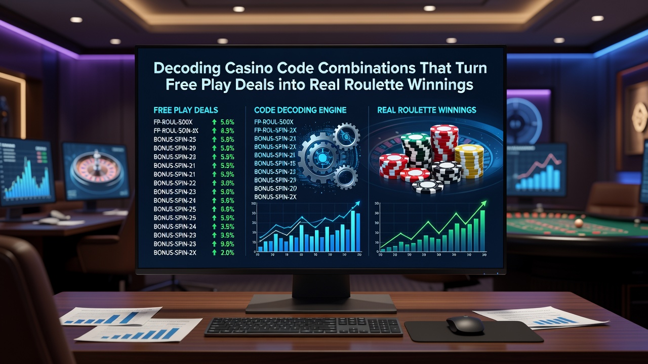 Close-up of digital interface displaying roulette table and active bonus code entry field