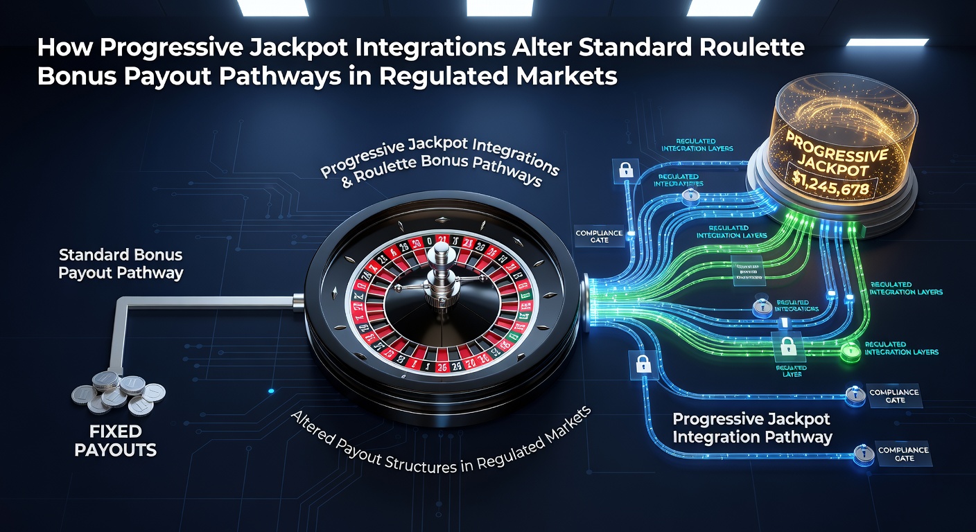 Roulette wheel integrated with progressive jackpot display in a regulated online casino interface