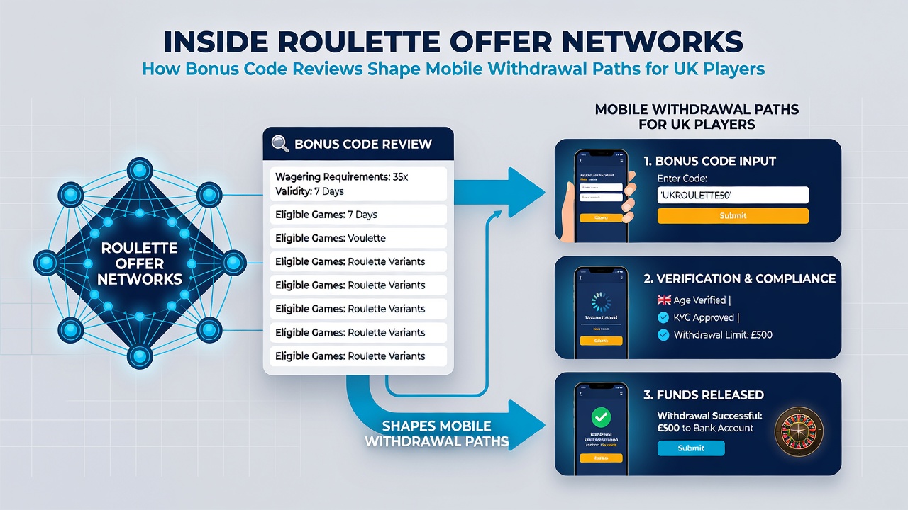 Mobile app interface showing roulette bonus code redemption and withdrawal steps