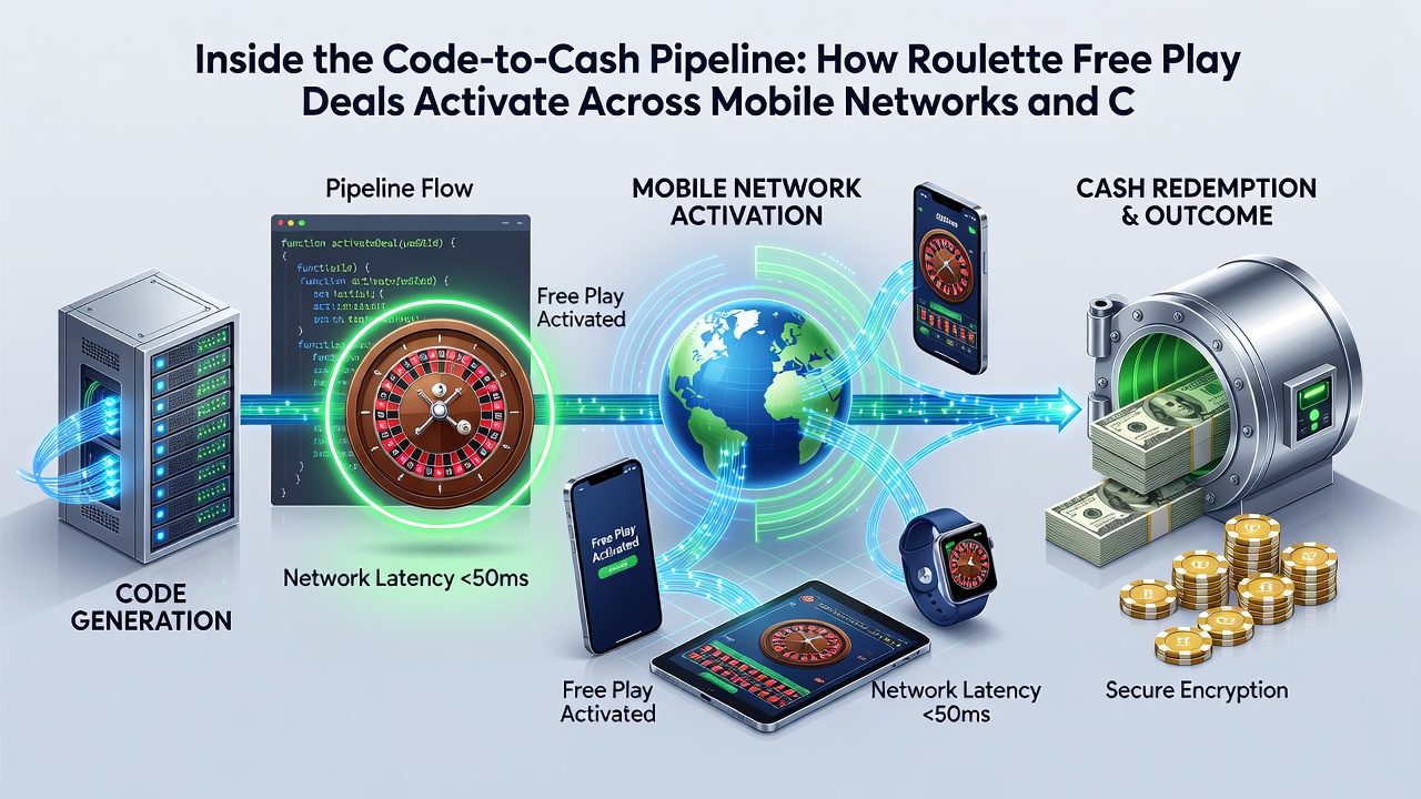 Flowchart illustrating code validation steps through mobile networks leading to cash conversion