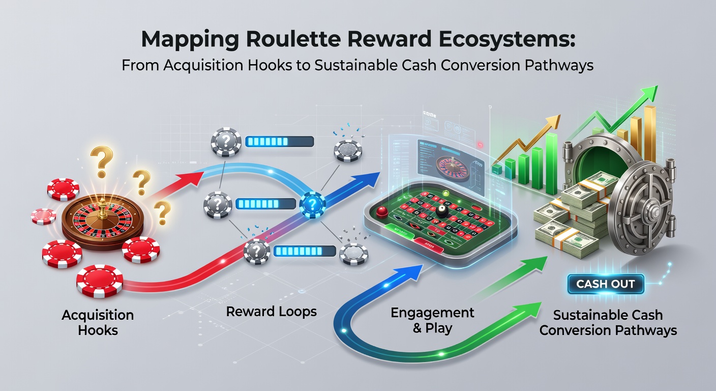 Diagram showing the flow from roulette bonus acquisition to cash conversion stages