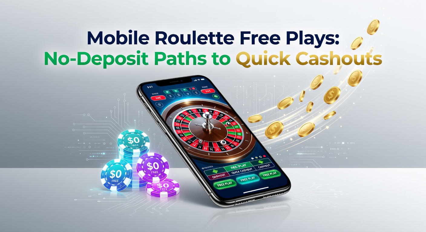 Smartphone displaying a mobile roulette game with free play spins active, highlighting no-deposit bonus interface
