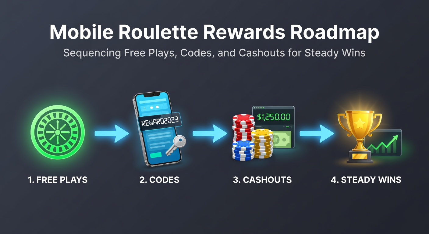 Smartphone displaying a mobile roulette game interface with reward notifications and bonus codes highlighted, illustrating the seamless rewards experience on the go