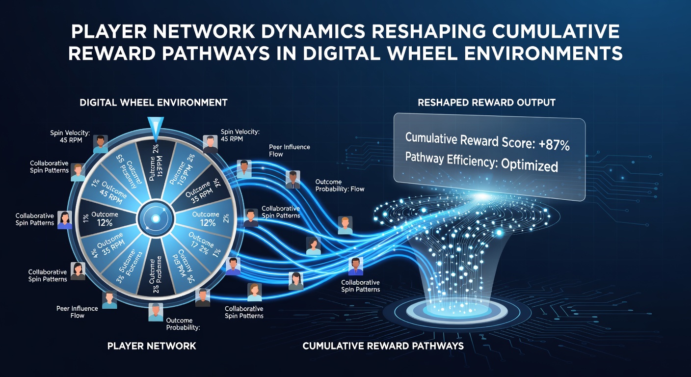 Diagram illustrating how player network clusters modify cumulative reward distribution in wheel-based digital platforms