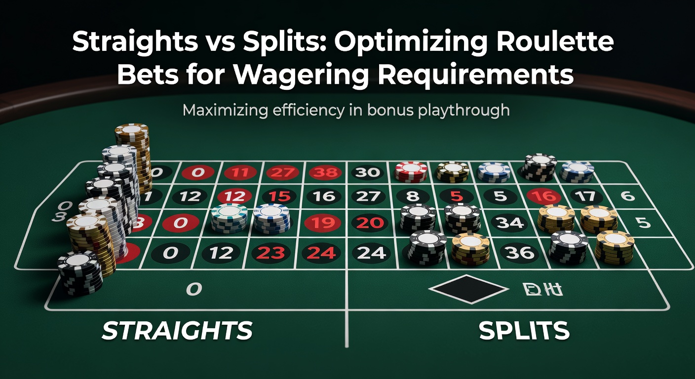 Close-up of a roulette table showing straight-up and split bet placements on the betting layout, highlighting chip positions for high-payout wagers
