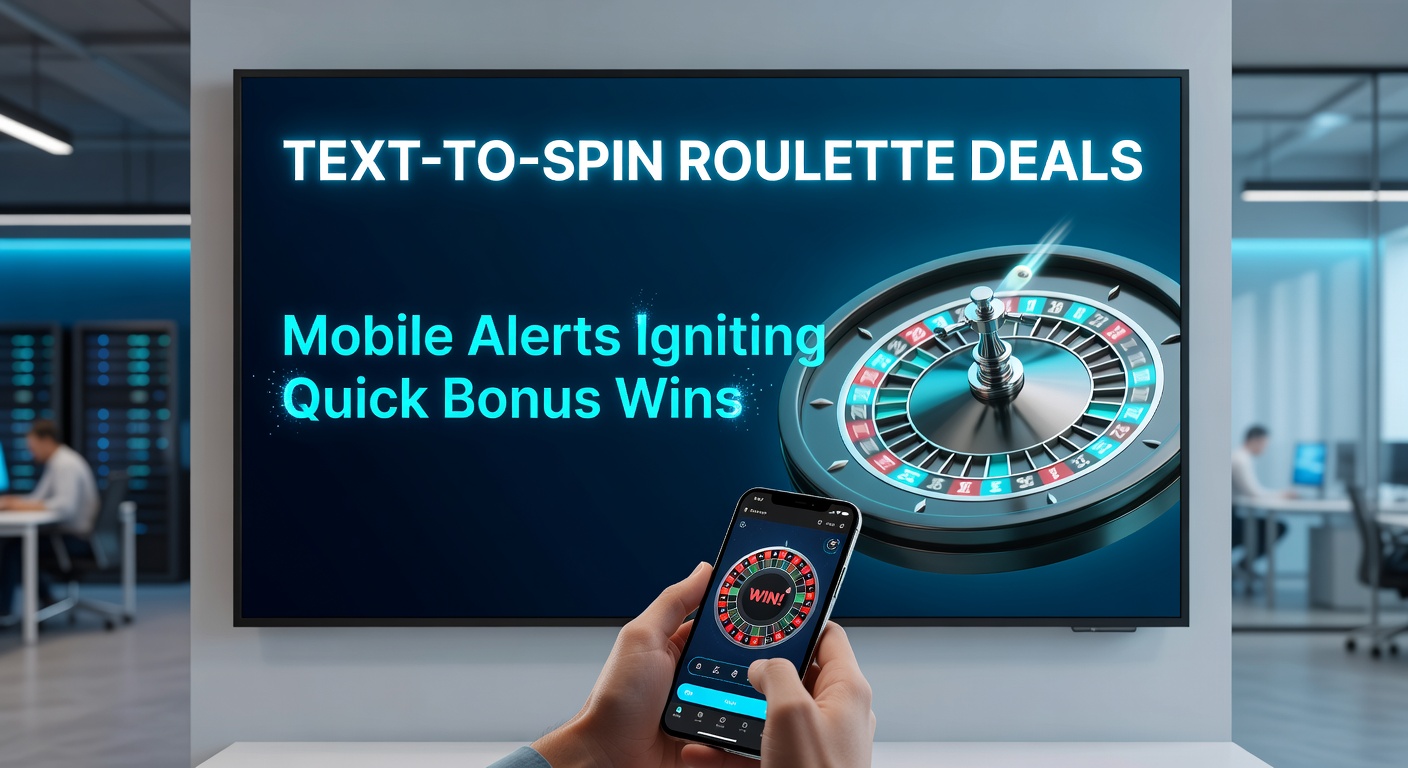 Illustration of a roulette wheel spinning on a mobile device with incoming SMS notification overlay, highlighting quick bonus win streaks